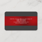 Trendy Gray Red Unique Trendy Creative Visitekaartje (Achterkant)