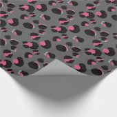 Trendy Gray roze leopard print dierlijk oerwoud Cadeaupapier (Hoek)