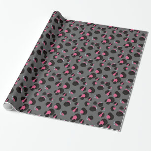 Trendy Gray roze leopard print dierlijk oerwoud Cadeaupapier