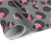 Trendy Gray roze leopard print dierlijk oerwoud Cadeaupapier (Rol Hoek)