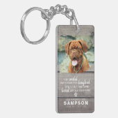 Trendy Gray Rustic Pet Memorial | Foto Keepslag Sleutelhanger (Voorkant Links)