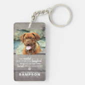 Trendy Gray Rustic Pet Memorial | Foto Keepslag Sleutelhanger (achterkant)