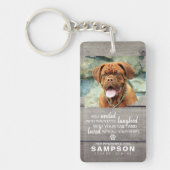 Trendy Gray Rustic Pet Memorial | Foto Keepslag Sleutelhanger (Voorkant)