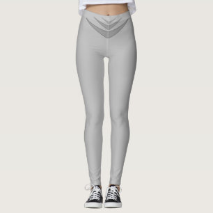 Trendy Gray Triple Boomerang op Silver Leggings