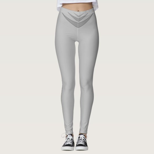 Trendy Gray Triple Boomerang op Silver Leggings (Voorkant)