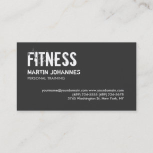 Trendy Gray White Personal Trainer Visitekaartje
