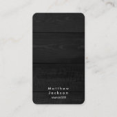 Trendy Gray Wood Modern Plain Professional Manager Visitekaartje (Voorkant)