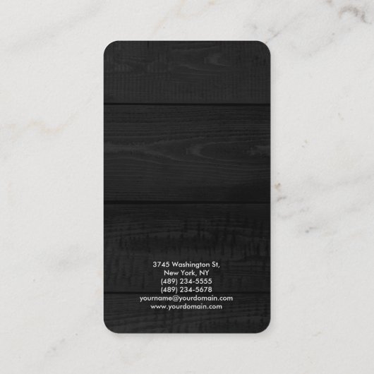 Trendy Gray Wood Modern Plain Professional Manager Visitekaartje (Achterkant)