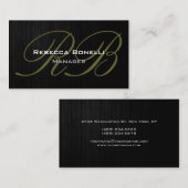 Trendy Gray Wood Pattern Monogram Visitekaartje (Voorkant / Achterkant)