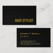 Trendy Gray Wood Professional Modern Hair Stylist Visitekaartje (Voorkant / Achterkant)