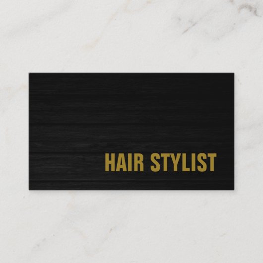 Trendy Gray Wood Professional Modern Hair Stylist Visitekaartje (Voorkant)