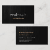 Trendy Gray Wood Real Estate Agent Visitekaartje (Voorkant / Achterkant)