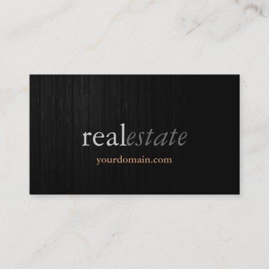 Trendy Gray Wood Real Estate Agent Visitekaartje (Voorkant)
