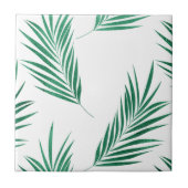 Trendy Green and White Waterverf Floral   Tegeltje (Voorkant)