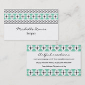 Trendy Green Aztec Pattern Visitekaartje (Voorkant / Achterkant)