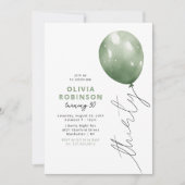 Trendy Green Balloon 30th Birthday Kaart (Voorkant)