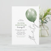 Trendy Green Balloon 30th Birthday Kaart (Staand voorkant)