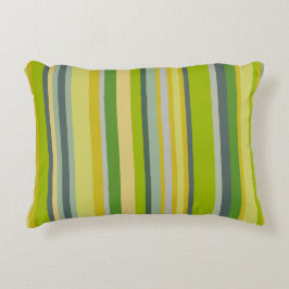 Trendy green bamboo kleurig gestreept patroon accent kussen