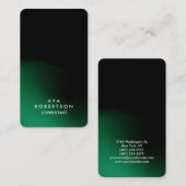 Trendy Green Black Creative Consultant Manager Visitekaartje (Voorkant / Achterkant)