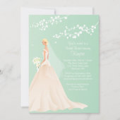 Trendy Green BLONDE Bride Vrijgezellenfeest Invite Kaart (Voorkant)