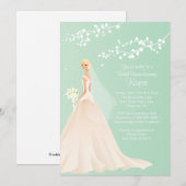 Trendy Green BLONDE Bride Vrijgezellenfeest Invite Kaart (Voorkant / Achterkant)