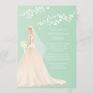 Trendy Green BLONDE Bride Vrijgezellenfeest Invite Kaart