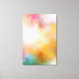Trendy Green Blue Yellow Red Pink Modern Abstract Canvas Afdruk