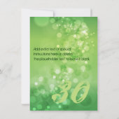 Trendy Green Bokeh Party Invitation Kaart (Achterkant)