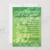 Trendy Green Bokeh Party Invitation Kaart (Voorkant)