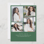 Trendy Green Bow Ribbon 4 FOTO Afstudeerfeest Kaart (Achterkant)