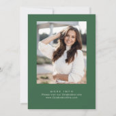 Trendy Green Bow Ribbon FOTO Afstudeerfeest Kaart (Achterkant)