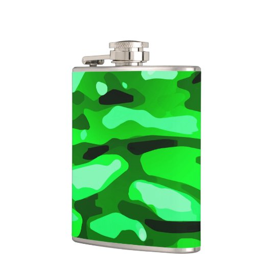 Trendy Green Camo Abstract Pattern Heupfles (Links)