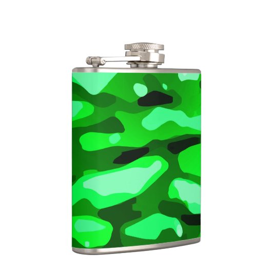 Trendy Green Camo Abstract Pattern Heupfles (Rechts)