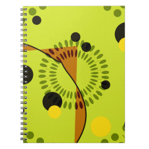 Trendy Green Circles Abstract Notitieboek