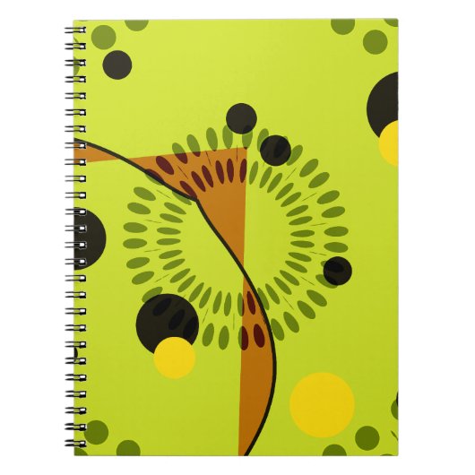 Trendy Green Circles Abstract Notitieboek (Voorkant)