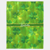 Trendy Green Clover 4 Lijsten Collectie Fleece Deken (Voorkant)