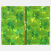 Trendy Green Clover 4 Lijsten Collectie Fleece Deken (Voorkant (Horizontaal))