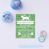 Trendy Green Dog Grooming Flyer -  (Enkel)