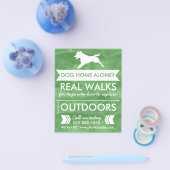 Trendy Green Dog Silhouette Dog Walker Flyer (Enkel)