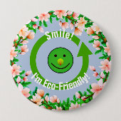 Trendy Green Eco-Friendly Ronde Button 4,0 Cm (Voorkant)