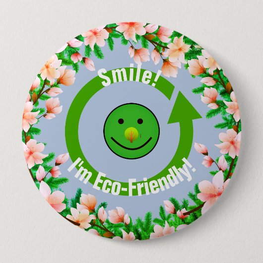 Trendy Green Eco-Friendly Ronde Button 4,0 Cm (Voorkant)