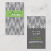 Trendy Green en Gray Chevron Visitekaartjes (Voorkant / Achterkant)