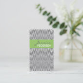 Trendy Green en Gray Chevron Visitekaartjes (Staand voorkant)