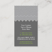 Trendy Green en Gray Chevron Visitekaartjes (Achterkant)