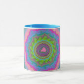 Trendy Green en Peach Fractal Mok (Midden)