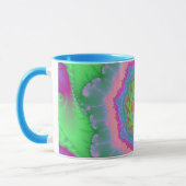 Trendy Green en Peach Fractal Mok (Links)