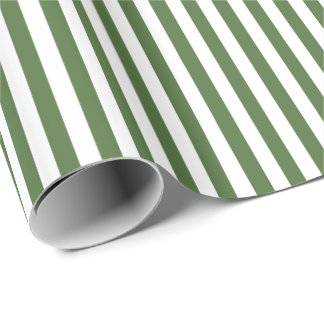 Trendy Green en White Wide Horizontal Stripes Cadeaupapier