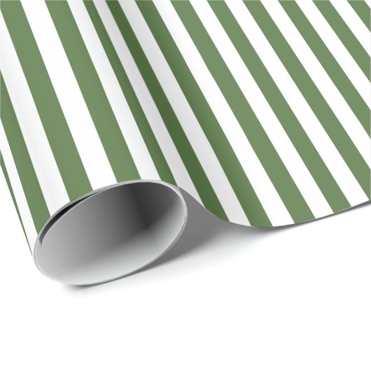 Trendy Green en White Wide Horizontal Stripes Cadeaupapier (Rol Hoek)