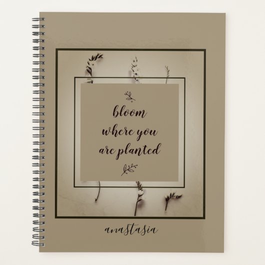 Trendy Green Floral Anastasia Bloom, waar geplant Planner (Voorkant)