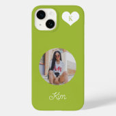 Trendy green foto en name gepersonaliseerd modern Case-Mate iPhone case (Achterkant)
